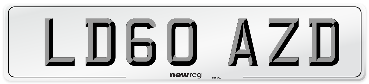 LD60 AZD Number Plate from New Reg